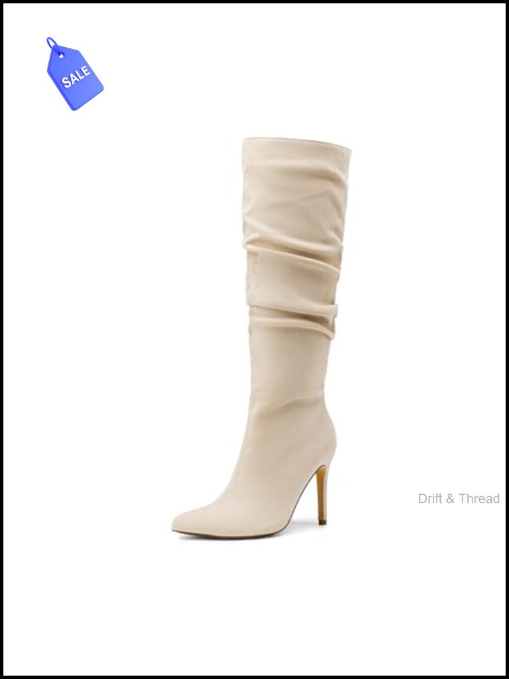 Women's Faux Suede Stiletto Knee High Boots Slouch Pointed Toe Zip Closure
